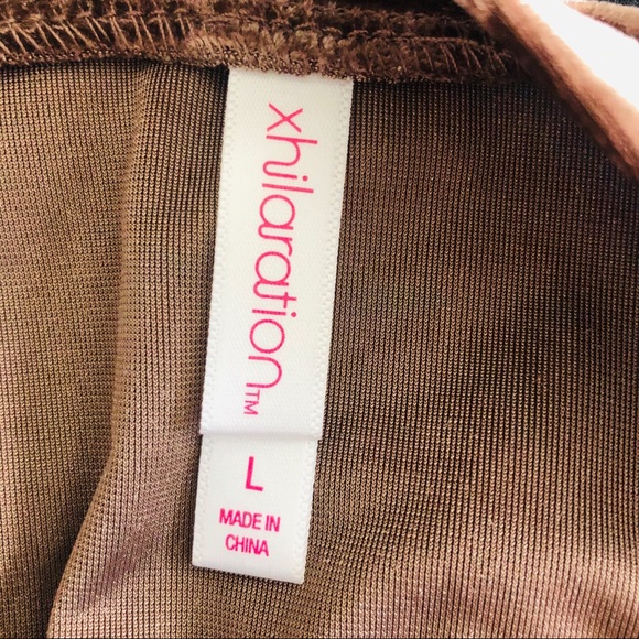 Xhilaration Rose Gold Crushed Velvet Top Size: L - Picture 6 of 7